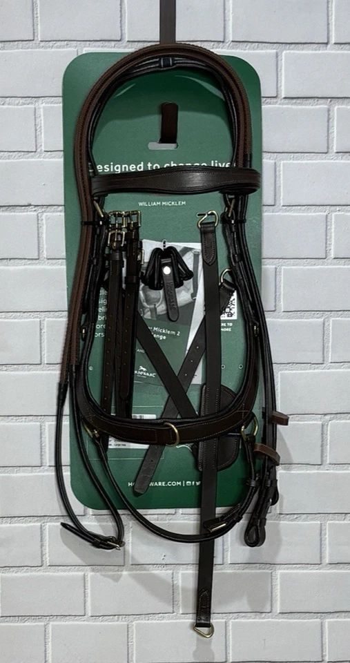 Rambo Micklem 2 Cuero Multi Brida y Riendas de Agarre de Goma - LG COB - MARRÓN Foto 1 de 4