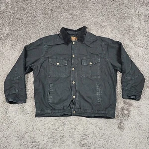 Roundtree & Yorke Jacket Men XL Gray Outdoors Flannel Wool Lined Corduroy Collar - Picture 1 of 13