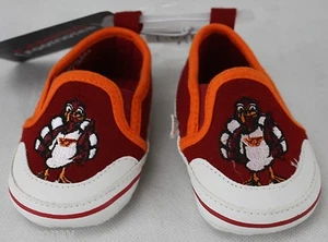 Campus Footnotes Maroon White Orange Virginia Tech VT Hokies Shoes Size 1 NWT - Picture 1 of 3