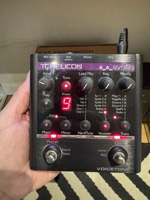 TC-Helicon VoiceTone Synth Vocal Effects Pedal Live for Solo or Studio - Image 1 of 3