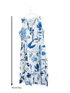 Leichtes blaues geblümtes Sommerkleid ohne Taschen oder Reißverschlüsse Gr. M Damenmode - Bild 1 von 3
