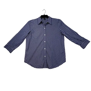Lauren Ralph Lauren Button Down Damen groß dunkelblau weiß gestreift - Bild 1 von 6
