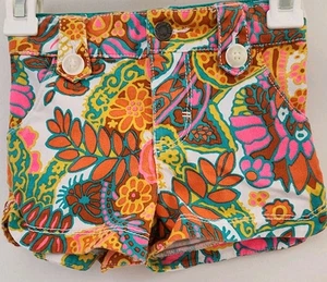 Osh Kosh Girls Size 2T Shorts ~ Genuine Kids ~ Paisley Orange Pink Blue - Picture 1 of 3