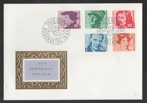 1969 Switzerland Celebrities FDC. Bern First Day Cover - Picture 1 of 1