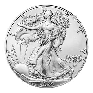 Moneda de 1 dólar American Eagle de plata fina 2024 de 1 oz 0,999 significado conmemorativo Bu - Imagen 1 de 2