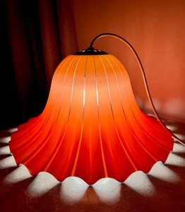 Vintage Space Age Soviet Pendant Plastic Lamp Mid-Century Deco Flower Shape - Picture 1 of 10