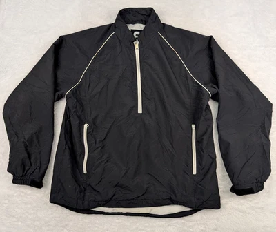 Пуловер мужской Footjoy 1/2 на молнии M черно-белый ветровка FJ легкий для гольфа - Изображение 1 из 4