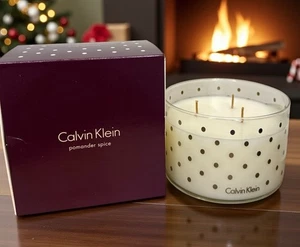 NEU Calvin Klein Pomander Spice 3 Docht Duft Weihnachtskerze in Box RAR Nest - Bild 1 von 18