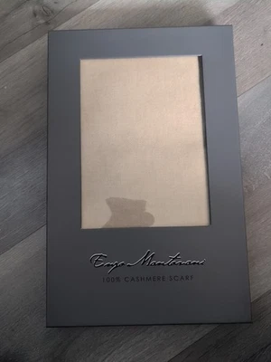 Bufanda Enzo Mantovani para hombre 100 % cachemir color beige nueva en caja. Precintado. L6 Foto 1 de 4