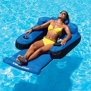 Pool Floats With Cup Holders For Adults Inflatable Lounge Chair Home Summer Fun - Picture 1 of 12