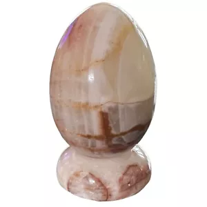 Huevo de piedra de ónix con soporte pulido a mano decoración de Pascua - Imagen 1 de 5