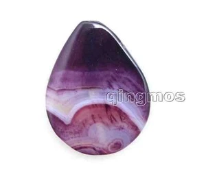 OFERTA Colgante de ágata natural a rayas púrpuras Big Drop 30*40 mm - lápiz90 - Imagen 1 de 5