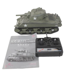 Heng Long R/C Battle Tank 1/16 U.S. M4A3 Howitzer Sherman with Remote * Untested - Picture 1 of 12