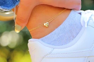 Heart shape initial ankle bracelets for girls/women, Anklet for Women, for gifts - Picture 1 of 10