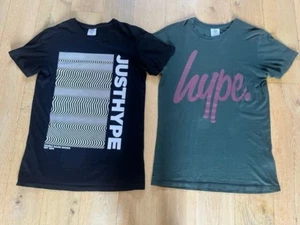 HYPE Mens Logo T-Shirt Bundle 2 Items Short Sleeve Black and Green Small VGC - Picture 1 of 5