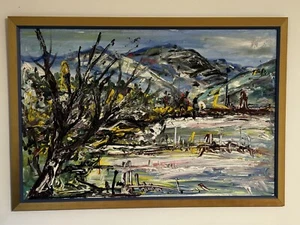 Cuadro al óleo Pintura al óleo Pintura Invierno en Italia 97,5 x 68 cm - Imagen 1 de 6