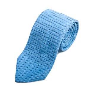 Armani Collezioni Light Blue Basketweave Geometric Tie 18966 - Picture 1 of 2