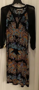 Twelfth Street By Cynthia Vincent Silk Midi Dress Fairy Whimsigoth Boho Sz 6 - Picture 1 of 12