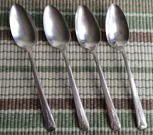 Menge 4 Oneida Community MILADY Versilbert Suppe Platz Löffel 7 3/8" - Bild 1 von 8