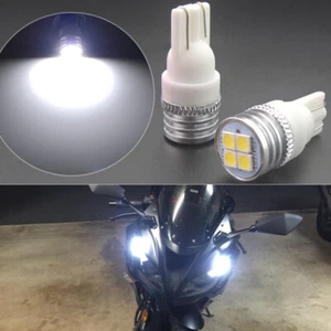2x Ultra Bright 6000K White 168 194 2825 LED Motorcycle Bike Parking Light Bulbs - Picture 1 of 11