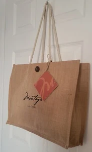 MONTAGE LOS CABOS Jute Linen Beach Travel Tote Bag Vacation Khaki New - Picture 1 of 11