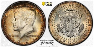 1964 Kennedy Half Dollar PCGS MS64 Wayte Raymond Crusty Toning - Picture 1 of 7