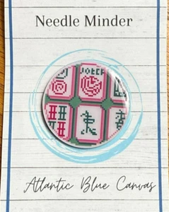 Atlantic Blue Mah Jong Theme Needle Minder Handpainted Needlepoint Canvas - Picture 1 of 1