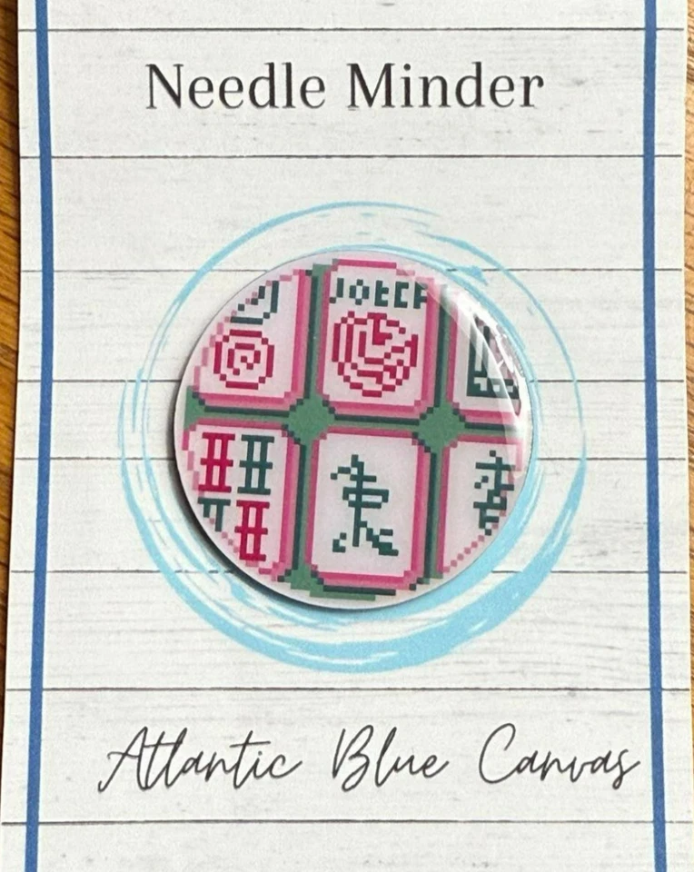 Atlantic Blue Mah Jong Theme Needle Minder Handpainted Needlepoint Canvas - Image 1 of 1