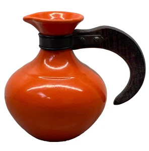 Vintage Gladding McBean 5.5 Inch Carafe Uranium Orange Glaze 1930's - Picture 1 of 12