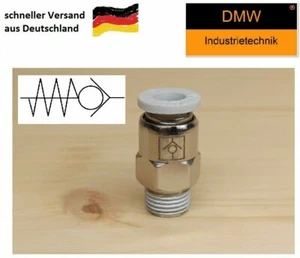 Pneumatik Rückschlagventil Zoll AG Gewinde Fitting Steckanschluß Verbinder AKH - Bild 1 von 3