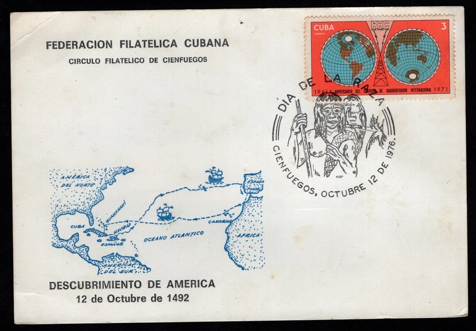 COLUMBUS AMERICA DISCOVERY CANCELAR EN TARJETA, 1976, EN MUY BUEN ESTADO Foto 1 de 1