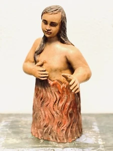 VINTAGE 12” SPANISH HAND CARVED WOOD SANTOS ANIMA SOLA “SOUL FROM PURGATORY” - Picture 1 of 15