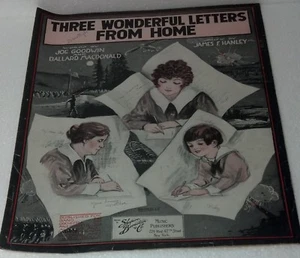 Antique 1918 sheet music "Three Wonderful Letters From Home" - Picture 1 of 6