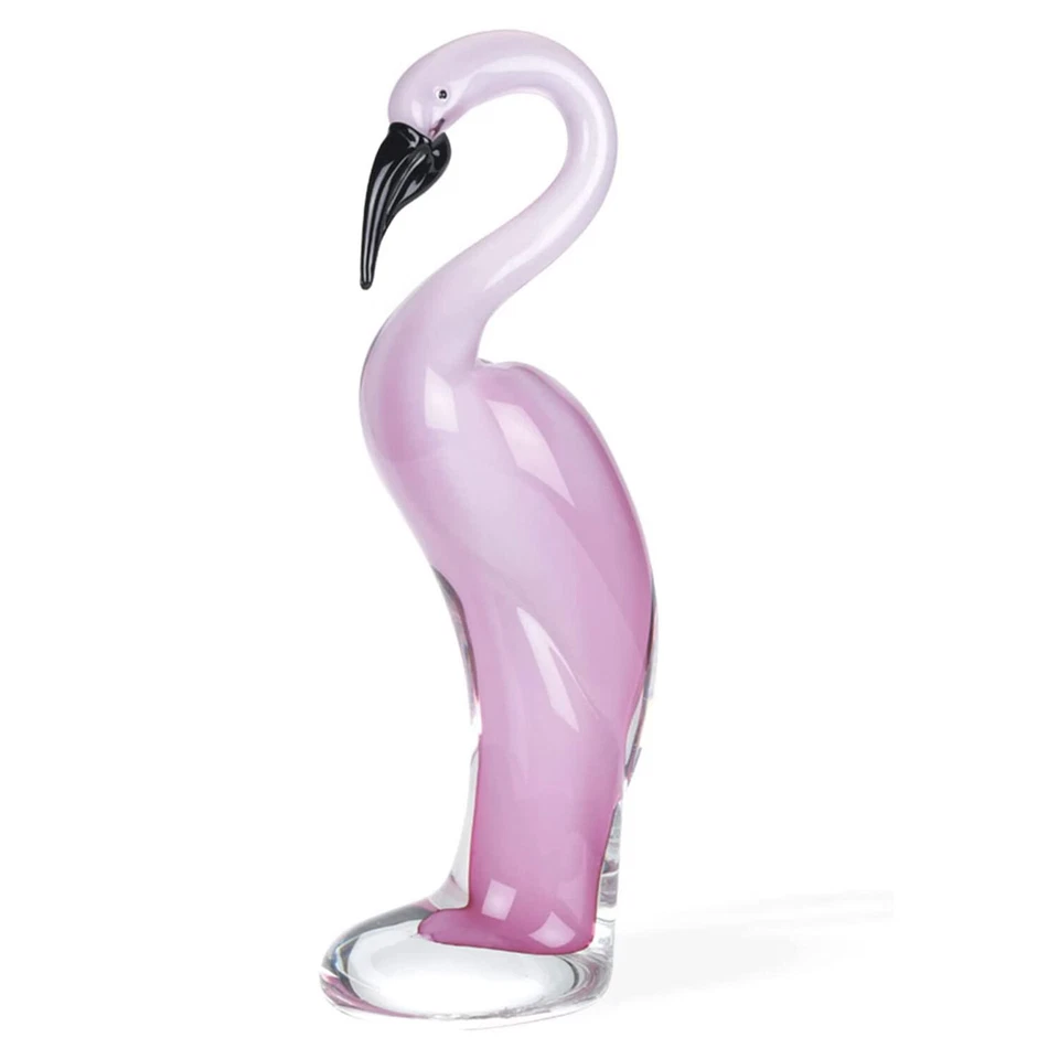 Estatuillas de animales coloridos de vidrio artístico estilo Murano moderno - rosa, 13 pulgadas Foto 1 de 1