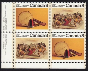 SUBARCTIC INDIANS CANADA 1975 #574-575 MNH LL Block of 4 - Picture 1 of 1