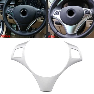 For BMW E90 E92 E93 325i 320i 2005-2012 Silver Steering Wheel Trim Cover - Picture 1 of 11