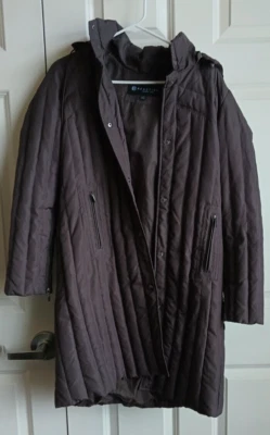 Abrigo largo negro acolchado Kenneth Cole Reaction, talla S Foto 1 de 3