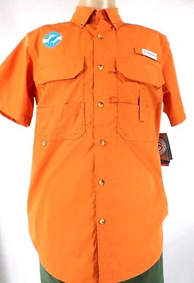 Men Short Sleeve Button Up Fish Gear Vented Wicking Shirt Mag Shield UPF 20 - Image 1 of 4