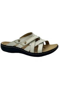 Clarks Collection Women's Leather Sandals Laurieann Bali White Leather - Picture 1 of 3