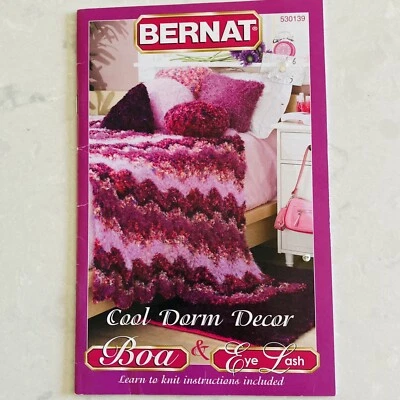 Bernat Pattern Booklet 530139 COOL DORM DECOR Boa & Eye Lash Yarns (2005) - Image 1 of 4