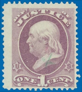 Scott #O25 1¢ JUSTICE DEPT OFFICIAL, usato-F/VF Face Free Lite CxL, SCV $100! (GM - Foto 1 di 1