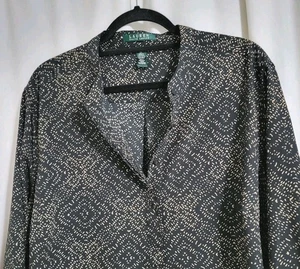 Lauren Ralph Lauren 2XL Blouse Top Tunic Career Boho Classic Normcore - Picture 1 of 8