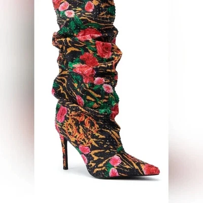 AZALEA WANG "JARDÍN PROHIBIDO" Talla: 10 Botas de Tacón Floral Vibrante (Envío Rápido) Foto 1 de 4