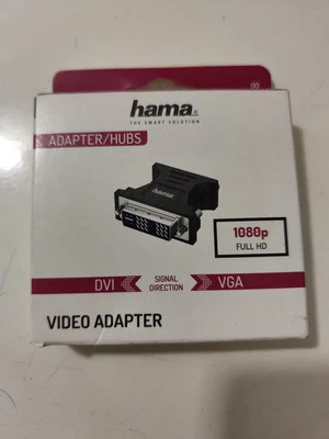 Hama Adapter Video DVI/VGA M/W 1080p Full HD Schwarz - Bild 1 von 2