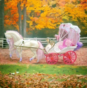 BARBIE 10142 CRYSTAL CARRIAGE + HORSE PFERD ZAUBERHERZCHEN / MATTEL 1993 - Bild 1 von 3