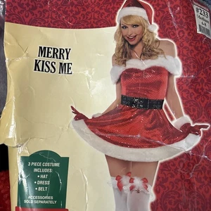 Merry Kiss Me Costume Ladies Adult Size Small  - Picture 1 of 3