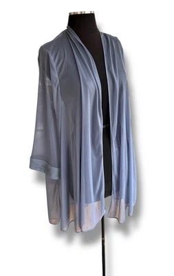 Chaqueta Formal Ligera R&M Richards Acero Azul Gasa Brillo Drapeada - 20W Foto 1 de 4