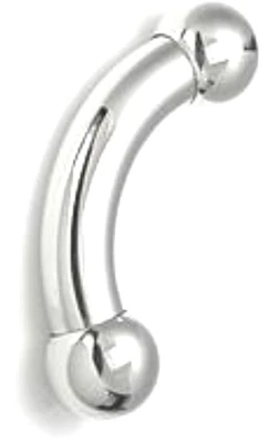 1 PA Reverso Prince Albert Barra Curvada Doblada 0g 1 pulgada 25 mm - Enorme Bola de 19 mm Foto 1 de 4