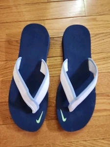 NWOT Nike Celso Girl Blue/White Thong Flip Flop Sandal Women's Size 9 - Picture 1 of 6