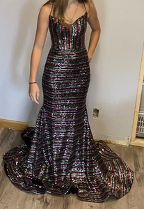 Vestido formal multicolor lentejuelas talla 0. Nuevo sin etiquetas - Imagen 1 de 15